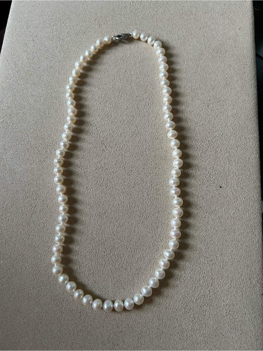 Classic White Pearl Necklace - 17”